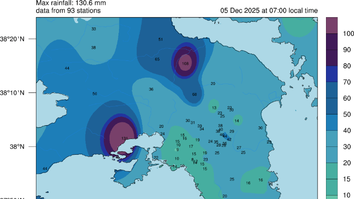 Έντονες βροχοπτώσεις στην Αττική: Ρεκόρ ύψους βροχής στη Βλυχάδα και τον Αυλώνα