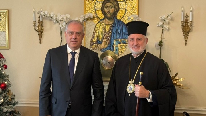 Συνάντηση Θεοδωρικάκου με Αρχιεπίσκοπο Αμερικής